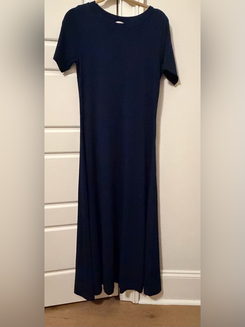LOFT Navy Short Sleeve Maxi Dress